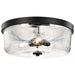 Flush Mount Nuvo 60-8609 Grayson - Large Flush Mount - Matte Black Finish - Clear Ribbed Glass Nuvo