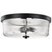 Flush Mount Nuvo 60-8609 Grayson - Large Flush Mount - Matte Black Finish - Clear Ribbed Glass Nuvo
