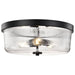 Flush Mount Nuvo 60-8609 Grayson - Large Flush Mount - Matte Black Finish - Clear Ribbed Glass Nuvo