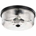Flush Mount Nuvo 60-8609 Grayson - Large Flush Mount - Matte Black Finish - Clear Ribbed Glass Nuvo