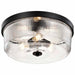 Flush Mount Nuvo 60-8609 Grayson - Large Flush Mount - Matte Black Finish - Clear Ribbed Glass Nuvo
