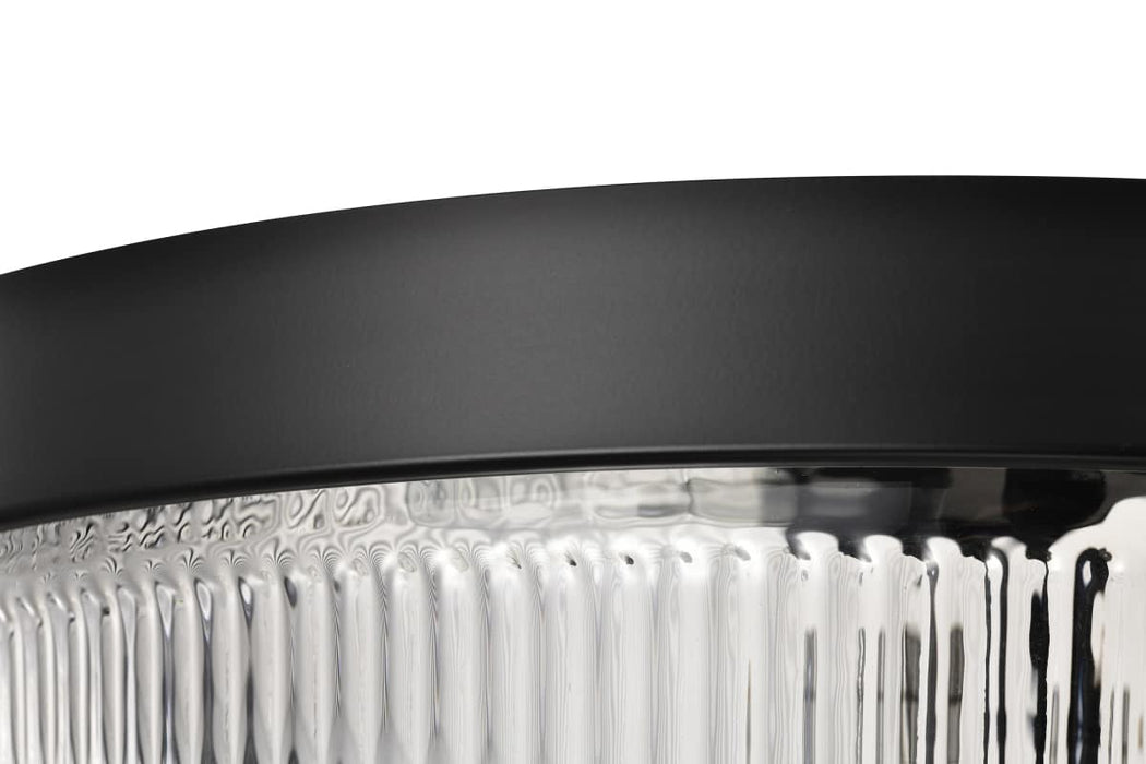 Flush Mount Nuvo 60-8609 Grayson - Large Flush Mount - Matte Black Finish - Clear Ribbed Glass Nuvo