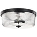 Flush Mount Nuvo 60-8609 Grayson - Large Flush Mount - Matte Black Finish - Clear Ribbed Glass Nuvo