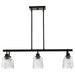 Island Pendant Nuvo 60-8610 Grayson - 6 Light Island Pendant - Matte Black Finish - Clear Ribbed Glass Nuvo