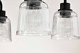 Island Pendant Nuvo 60-8610 Grayson - 6 Light Island Pendant - Matte Black Finish - Clear Ribbed Glass Nuvo