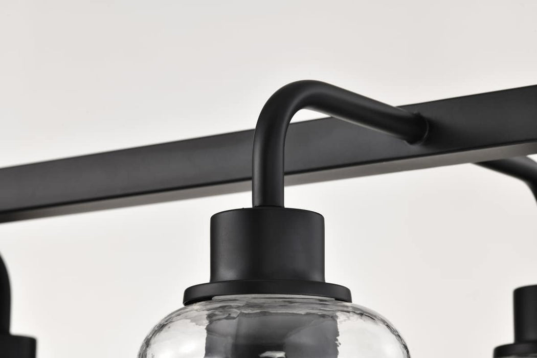 Island Pendant Nuvo 60-8610 Grayson - 6 Light Island Pendant - Matte Black Finish - Clear Ribbed Glass Nuvo