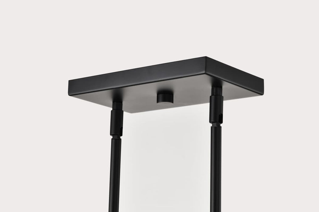 Island Pendant Nuvo 60-8610 Grayson - 6 Light Island Pendant - Matte Black Finish - Clear Ribbed Glass Nuvo