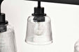 Island Pendant Nuvo 60-8610 Grayson - 6 Light Island Pendant - Matte Black Finish - Clear Ribbed Glass Nuvo