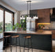 Island Pendant Nuvo 60-8610 Grayson - 6 Light Island Pendant - Matte Black Finish - Clear Ribbed Glass Nuvo