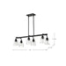 Island Pendant Nuvo 60-8610 Grayson - 6 Light Island Pendant - Matte Black Finish - Clear Ribbed Glass Nuvo