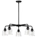 Chandelier Nuvo 60-8611 Grayson - 5 Light Chandelier - Matte Black Finish - Clear Ribbed Glass Nuvo