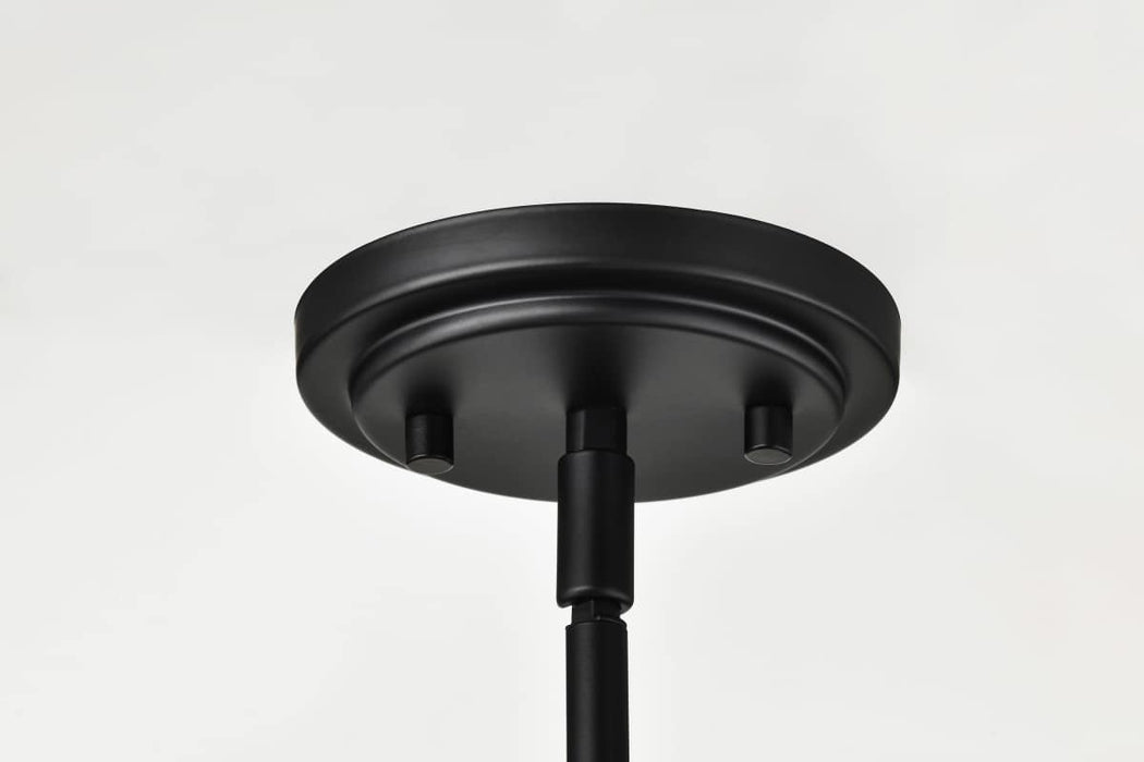 Chandelier Nuvo 60-8611 Grayson - 5 Light Chandelier - Matte Black Finish - Clear Ribbed Glass Nuvo