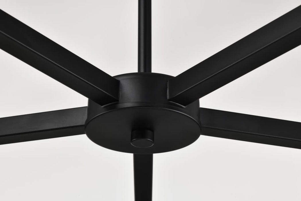 Chandelier Nuvo 60-8611 Grayson - 5 Light Chandelier - Matte Black Finish - Clear Ribbed Glass Nuvo