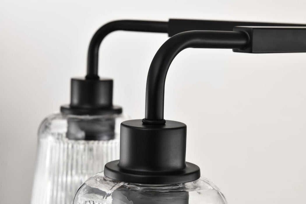 Chandelier Nuvo 60-8611 Grayson - 5 Light Chandelier - Matte Black Finish - Clear Ribbed Glass Nuvo
