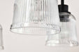 Chandelier Nuvo 60-8611 Grayson - 5 Light Chandelier - Matte Black Finish - Clear Ribbed Glass Nuvo