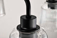 Chandelier Nuvo 60-8611 Grayson - 5 Light Chandelier - Matte Black Finish - Clear Ribbed Glass Nuvo