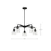 Chandelier Nuvo 60-8611 Grayson - 5 Light Chandelier - Matte Black Finish - Clear Ribbed Glass Nuvo