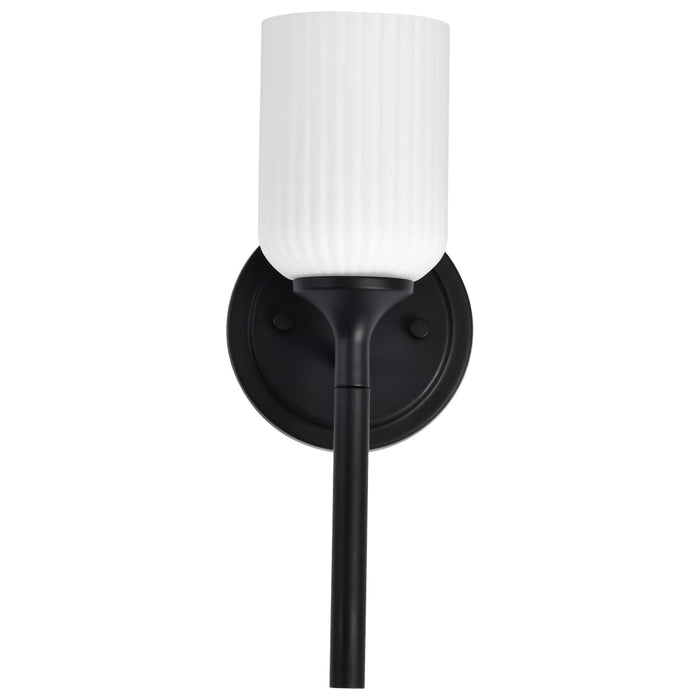 Wall Sconce Nuvo 60-8641 Solara - 1 Light Wall Sconce - Matte Black Finish - Frosted Ribbed Glass Nuvo
