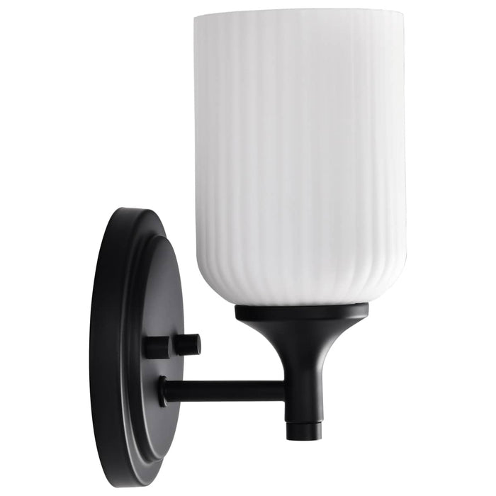 Wall Sconce Nuvo 60-8641 Solara - 1 Light Wall Sconce - Matte Black Finish - Frosted Ribbed Glass Nuvo