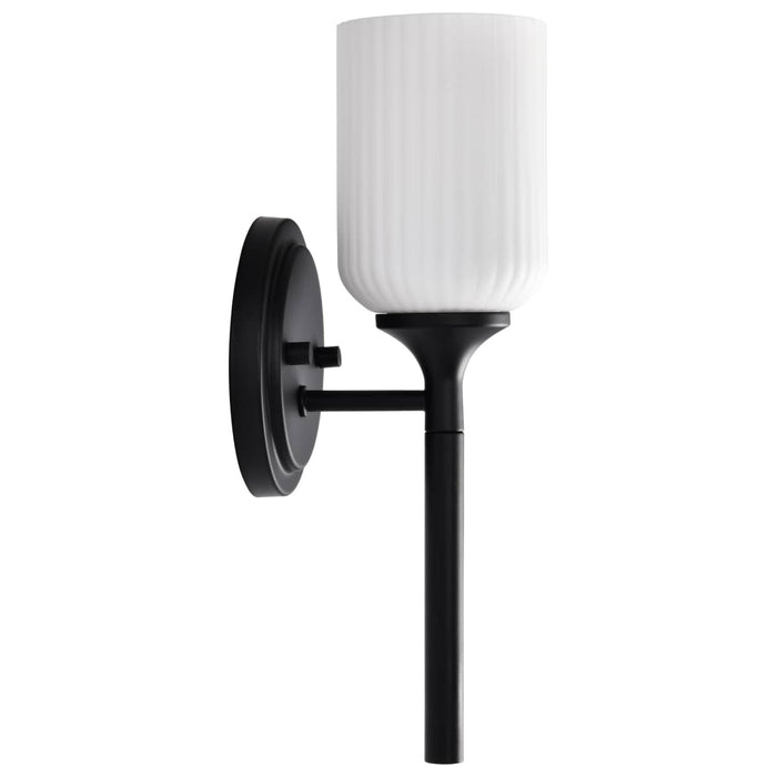 Wall Sconce Nuvo 60-8641 Solara - 1 Light Wall Sconce - Matte Black Finish - Frosted Ribbed Glass Nuvo