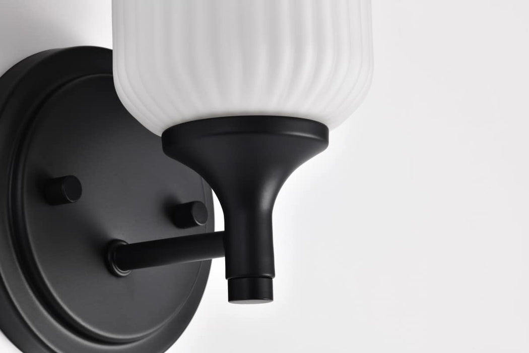Wall Sconce Nuvo 60-8641 Solara - 1 Light Wall Sconce - Matte Black Finish - Frosted Ribbed Glass Nuvo