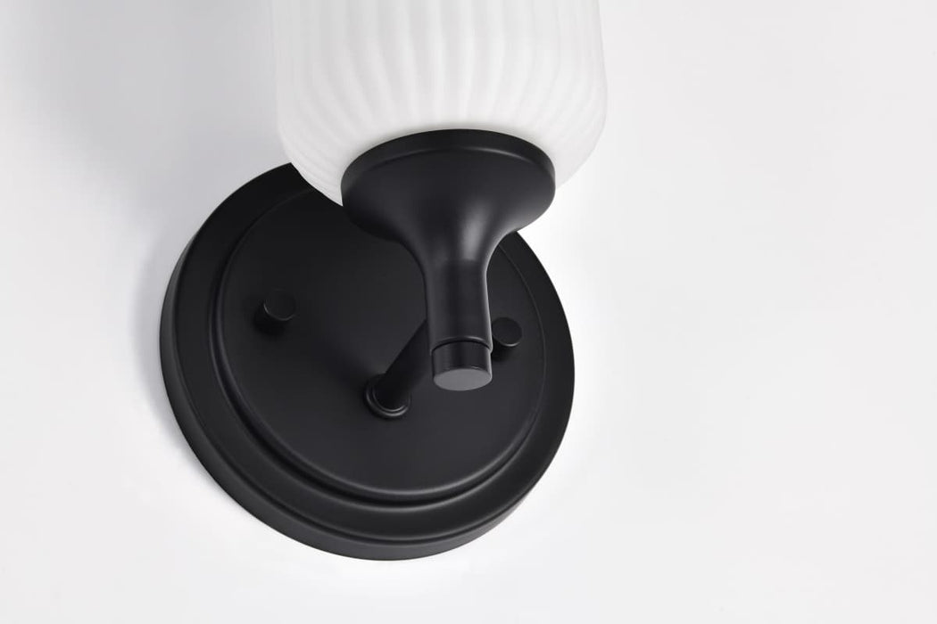 Wall Sconce Nuvo 60-8641 Solara - 1 Light Wall Sconce - Matte Black Finish - Frosted Ribbed Glass Nuvo