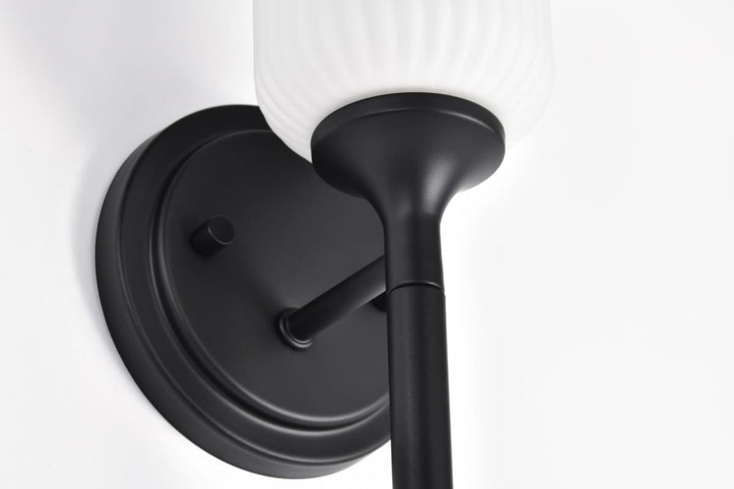 Wall Sconce Nuvo 60-8641 Solara - 1 Light Wall Sconce - Matte Black Finish - Frosted Ribbed Glass Nuvo