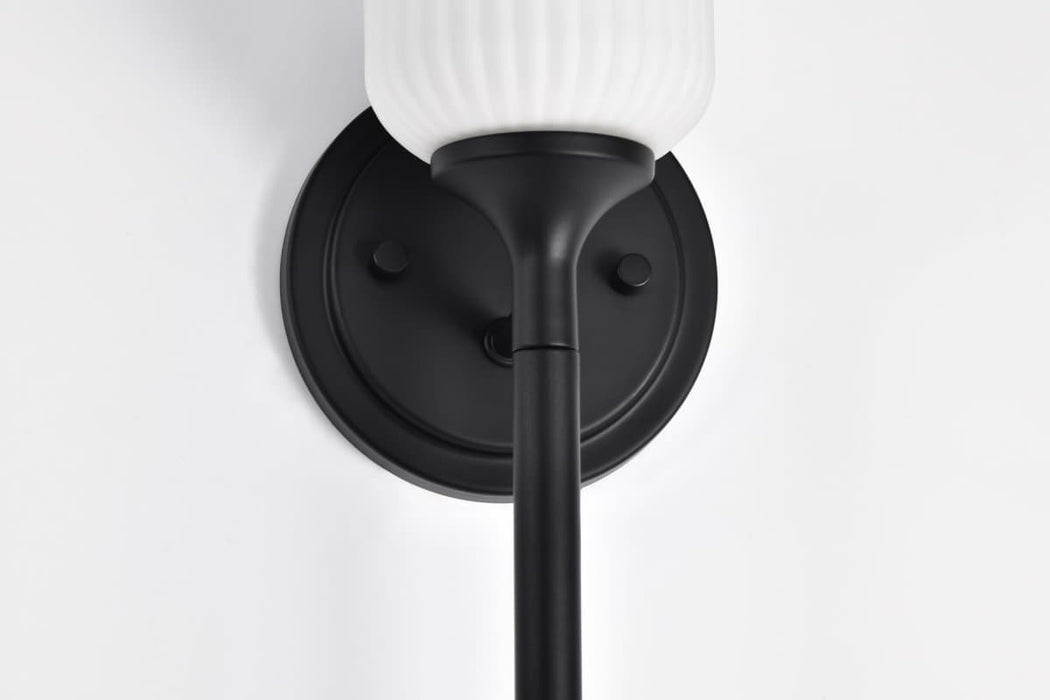 Wall Sconce Nuvo 60-8641 Solara - 1 Light Wall Sconce - Matte Black Finish - Frosted Ribbed Glass Nuvo