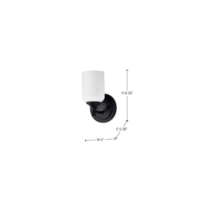 Wall Sconce Nuvo 60-8641 Solara - 1 Light Wall Sconce - Matte Black Finish - Frosted Ribbed Glass Nuvo