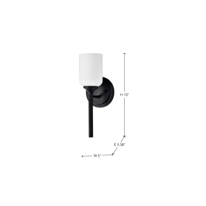 Wall Sconce Nuvo 60-8641 Solara - 1 Light Wall Sconce - Matte Black Finish - Frosted Ribbed Glass Nuvo