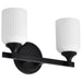 Vanity Nuvo 60-8642 Solara - 2 Light Vanity - Matte Black Finish - Frosted Ribbed Glass Nuvo