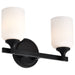 Vanity Nuvo 60-8642 Solara - 2 Light Vanity - Matte Black Finish - Frosted Ribbed Glass Nuvo