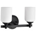 Vanity Nuvo 60-8642 Solara - 2 Light Vanity - Matte Black Finish - Frosted Ribbed Glass Nuvo