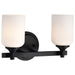 Vanity Nuvo 60-8642 Solara - 2 Light Vanity - Matte Black Finish - Frosted Ribbed Glass Nuvo