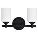 Vanity Nuvo 60-8642 Solara - 2 Light Vanity - Matte Black Finish - Frosted Ribbed Glass Nuvo