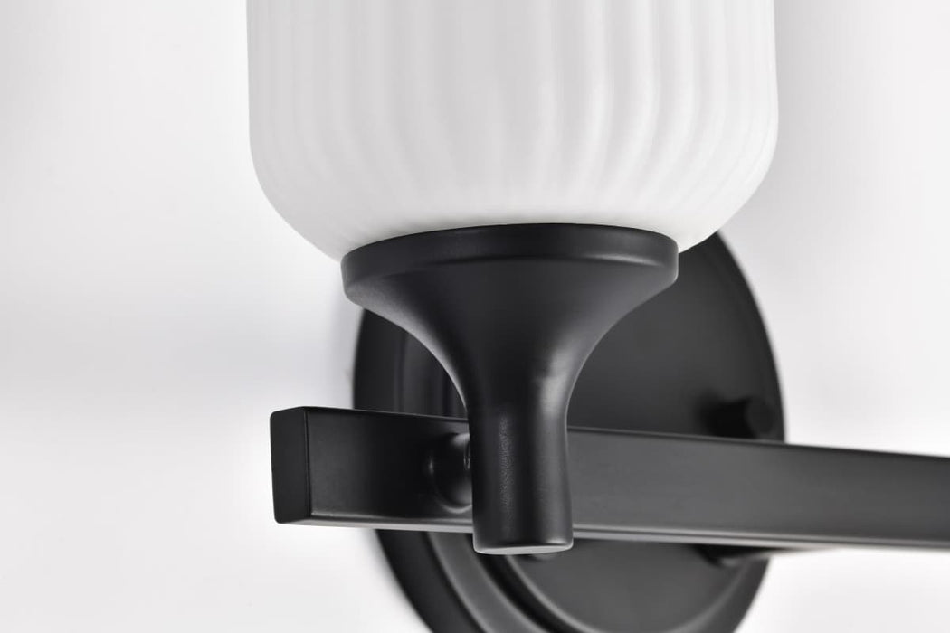 Vanity Nuvo 60-8642 Solara - 2 Light Vanity - Matte Black Finish - Frosted Ribbed Glass Nuvo