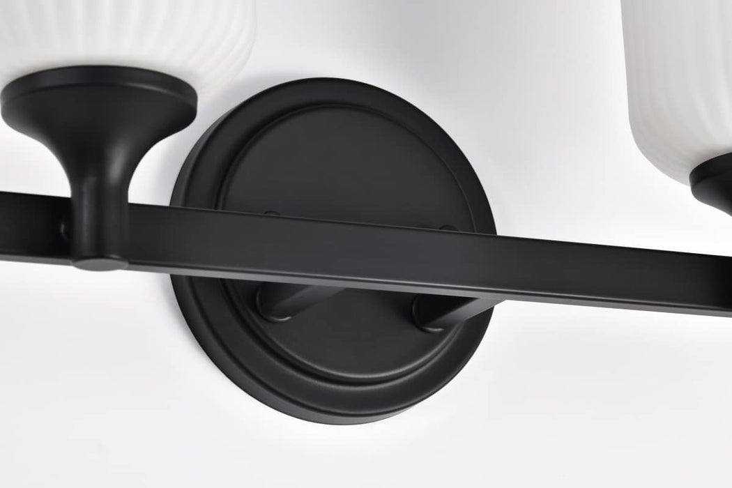 Vanity Nuvo 60-8642 Solara - 2 Light Vanity - Matte Black Finish - Frosted Ribbed Glass Nuvo