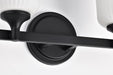 Vanity Nuvo 60-8642 Solara - 2 Light Vanity - Matte Black Finish - Frosted Ribbed Glass Nuvo