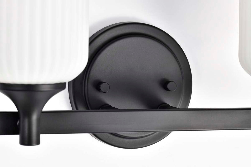 Vanity Nuvo 60-8642 Solara - 2 Light Vanity - Matte Black Finish - Frosted Ribbed Glass Nuvo