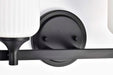 Vanity Nuvo 60-8642 Solara - 2 Light Vanity - Matte Black Finish - Frosted Ribbed Glass Nuvo