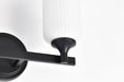 Vanity Nuvo 60-8642 Solara - 2 Light Vanity - Matte Black Finish - Frosted Ribbed Glass Nuvo