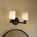 Vanity Nuvo 60-8642 Solara - 2 Light Vanity - Matte Black Finish - Frosted Ribbed Glass Nuvo