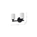 Vanity Nuvo 60-8642 Solara - 2 Light Vanity - Matte Black Finish - Frosted Ribbed Glass Nuvo