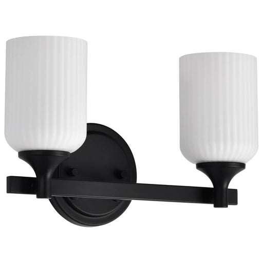 Vanity Nuvo 60-8642 Solara - 2 Light Vanity - Matte Black Finish - Frosted Ribbed Glass Nuvo