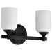 Vanity Nuvo 60-8642 Solara - 2 Light Vanity - Matte Black Finish - Frosted Ribbed Glass Nuvo