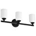 Vanity Nuvo 60-8643 Solara - 3 Light Vanity - Matte Black Finish - Frosted Ribbed Glass Nuvo