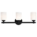 Vanity Nuvo 60-8643 Solara - 3 Light Vanity - Matte Black Finish - Frosted Ribbed Glass Nuvo