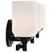 Vanity Nuvo 60-8643 Solara - 3 Light Vanity - Matte Black Finish - Frosted Ribbed Glass Nuvo