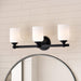 Vanity Nuvo 60-8643 Solara - 3 Light Vanity - Matte Black Finish - Frosted Ribbed Glass Nuvo