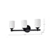Vanity Nuvo 60-8643 Solara - 3 Light Vanity - Matte Black Finish - Frosted Ribbed Glass Nuvo